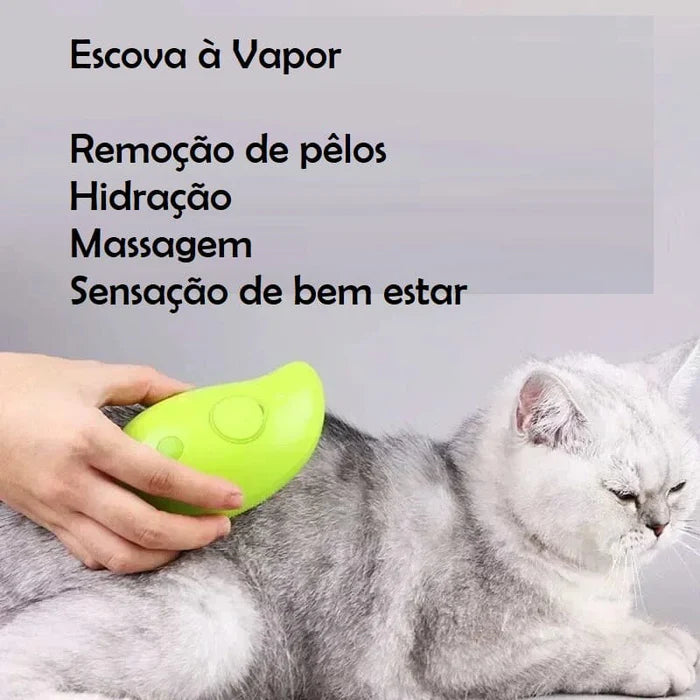 Escova a Vapor para Remoção de Pelos de Cães e Gatos